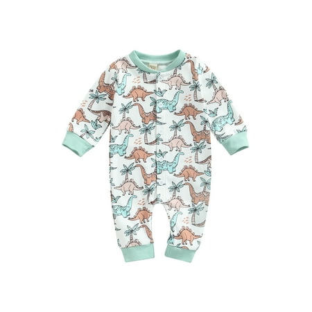 One opening 2022 0-18M Infant Baby Boy Full Jumpsuit Double Sided Cartoon Dinosaur Print Long Sleeves Round Neck Button Closure Romper
One opening 2022 0-18M Infant Baby Boy Full Jumpsuit Double Sided Cartoon Dinosaur Print Long Sleeves Round Neck Button Closure Romper