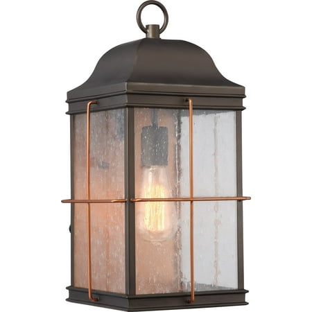 Wall Sconces 1 Light With Bronze with Copper Accents Finish A19 Incandescent 9 inch 60 Watts 
Wall Sconces 1 Light With Bronze with Copper Accents Finish A19 Incandescent 9 inch 60 Watts