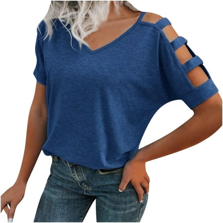 HTNBO Women Lace Hollow out Solid Color T Shirts Short Sleeve Casual Summer V Neck Tops Corset Tops Blue L
HTNBO Women Lace Hollow out Solid Color T Shirts Short Sleeve Casual Summer V Neck Tops Corset Tops Blue L