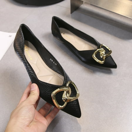 Women‘s Flat Shoes Pointed Toe Metal Decor Beanie Shoes 
Women‘s Flat Shoes Pointed Toe Metal Decor Beanie Shoes