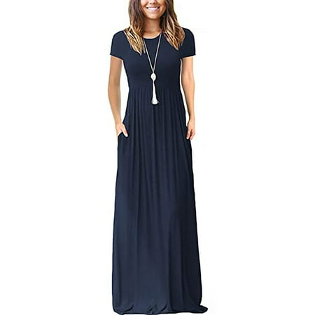 Leesechin Womens Dresses Clearance O-Neck Summer Short Sleeve Soild Loose Pockets Long Dress
Leesechin Womens Dresses Clearance O-Neck Summer Short Sleeve Soild Loose Pockets Long Dress