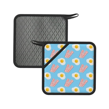 2PCS Pot Holders for Kitchen - Heat Resistant Silicone Pot Holders with Hanging Loop Bacon Print Blue Non Slip Oven Hot Pads Potholders for Decor Baking Cooking Kitchen
2PCS Pot Holders for Kitchen - Heat Resistant Silicone Pot Holders with Hanging Loop Bacon Print Blue Non Slip Oven Hot Pads Potholders for Decor Baking Cooking Kitchen