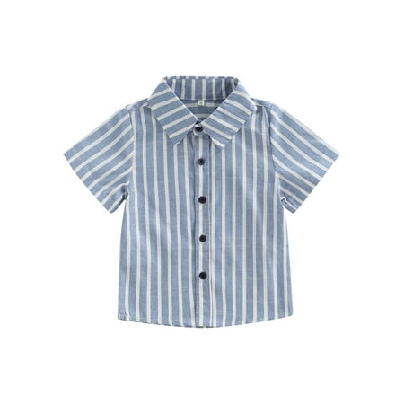 Suanret Kids Little Boys Summer Shirts Short Sleeve Striped Plaid Print Button Down Tops Gentlemen Shirt Blue 5-6 Years
Suanret Kids Little Boys Summer Shirts Short Sleeve Striped Plaid Print Button Down Tops Gentlemen Shirt Blue 5-6 Years