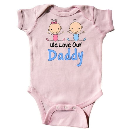 Inktastic Boy Girl Twins Love Daddy Gift Baby Boy or Baby Girl Bodysuit