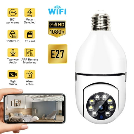 Liyucwill HD 1080P 360° Panoramic Wireless IP Cameras Home Light Bulb WiFi Vision Night Alarm Surveillance Camera Motion Detection Monitor IR LED Night Alarm for Home Baby Pet
Liyucwill HD 1080P 360° Panoramic Wireless IP Cameras Home Light Bulb WiFi Vision Night Alarm Surveillance Camera Motion Detection Monitor IR LED Night Alarm for Home Baby Pet