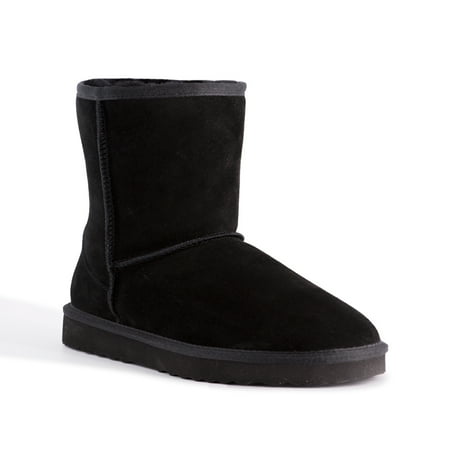 Aus Wooli Australia Mid Calf Sheepskin Boot - Black