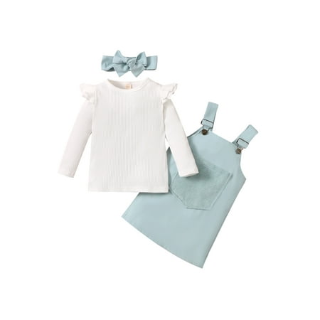 wsevypo Newborn Baby Girl Fall Clothes Ruffle Long Sleeve Ribbed Romper Pocket Suspender Skirts Infant Overalls Dress 3PCS
wsevypo Newborn Baby Girl Fall Clothes Ruffle Long Sleeve Ribbed Romper Pocket Suspender Skirts Infant Overalls Dress 3PCS