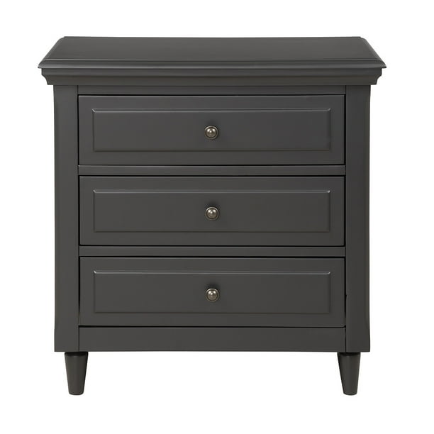 Home Bedroom 3-Drawer Nightstand Hotel Wooden Storage Cabinet Contemporary Style Bedside Chest