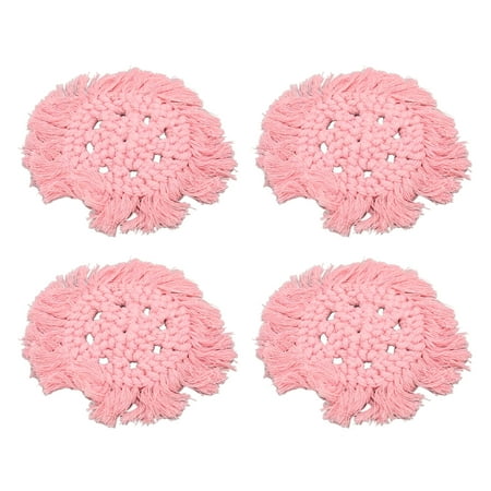 Woven Coasters 4pcs Portable Round Cotton Coaster For Living Room For Men Women Pink
Woven Coasters 4pcs Portable Round Cotton Coaster For Living Room For Men Women Pink