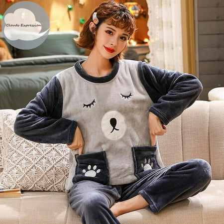 QWZNDZGR Winter Flannel Women Sleepwear Pajamas Girls Cartoon Print Pajama Set Pullover Coral Fleece Pijamas Mujer Home Suits 3XL
QWZNDZGR Winter Flannel Women Sleepwear Pajamas Girls Cartoon Print Pajama Set Pullover Coral Fleece Pijamas Mujer Home Suits 3XL