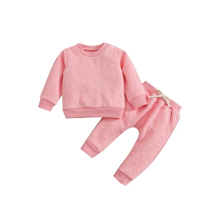 Baby Boys Girls Outfit Long Sleeve Round Collar Tops Long Pants