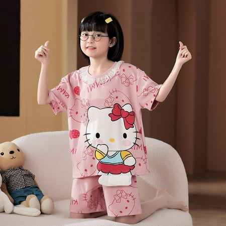 Sanrioed Printed Children Short Sleeved Shorts Pajama Set Anime My Melody Cinnamoroll Hellokittys Kawaii Home Clothing Girl Gift
Sanrioed Printed Children Short Sleeved Shorts Pajama Set Anime My Melody Cinnamoroll Hellokittys Kawaii Home Clothing Girl Gift