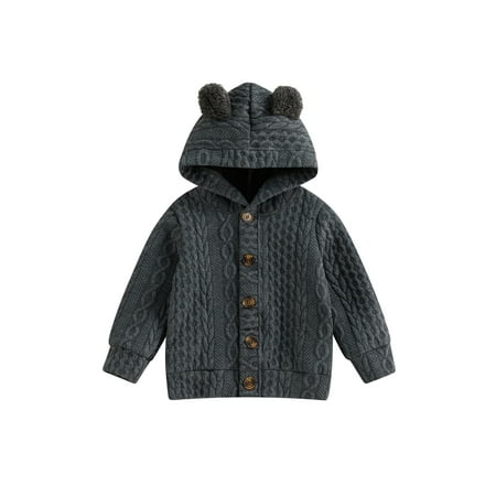 Toddler Kids Boys Hooded Sweater Solid Color Long Sleeve Button Down Coat Fall Winter Thick Knitwear Outwear
Toddler Kids Boys Hooded Sweater Solid Color Long Sleeve Button Down Coat Fall Winter Thick Knitwear Outwear