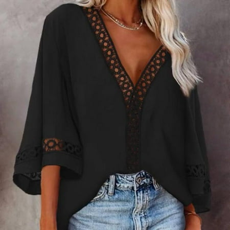 TZNBGO T Shirts for Women Funny 3/4 Sleeve Women s Patchwork Tops Elegant Women Plain Lace V Neck Casual Tops Blouse 6056 Three- Top Black M Sleeveless Tops For Women Bra Tops For Wome141063
TZNBGO T Shirts for Women Funny 3/4 Sleeve Women s Patchwork Tops Elegant Women Plain Lace V Neck Casual Tops Blouse 6056 Three- Top Black M Sleeveless Tops For Women Bra Tops For Wome141063
