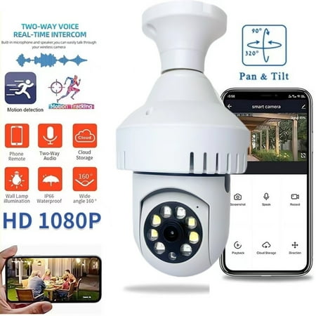 lulshou Cameras for Home Security Sensing Automatic Alarm Bulb 360 Degree 1080p Remote WiFi Full Color Night Vision Monitor
lulshou Cameras for Home Security Sensing Automatic Alarm Bulb 360 Degree 1080p Remote WiFi Full Color Night Vision Monitor