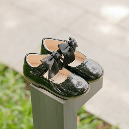 Girls Mary Jane Flats Soft-soled Anti-slip Ballet Flats Bow Princess Shoes