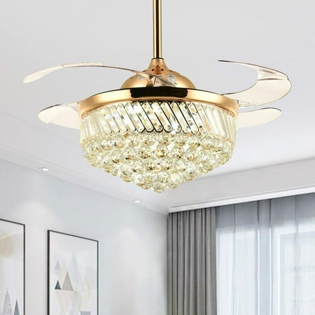 42 Invisible Crystal Chandelier Retractable Dimmable Ceiling Fan Lights +Remote 
42 Invisible Crystal Chandelier Retractable Dimmable Ceiling Fan Lights +Remote