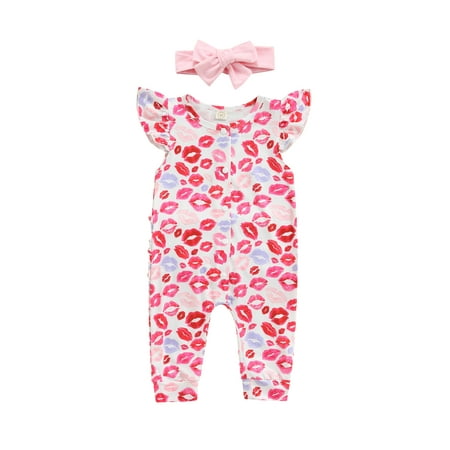 TheFound Baby Girls Sleeveless Jumpsuit Red Lips Print Ruffle Shoulder One-Pieces Playsuit with Headband Set
TheFound Baby Girls Sleeveless Jumpsuit Red Lips Print Ruffle Shoulder One-Pieces Playsuit with Headband Set