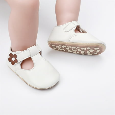 Baby Shoes Girl Toddler Shoes Baby Girl Flower Decoration Leather Princess Shoes Soft Sole Toddler Shoes for Boys Girls Winter Warm 1