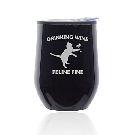 Stemless Wine Tumbler Coffee Travel Mug Glass with Lid Drinking Wine Feline Fine Funny Cat (Black Midnight)
Stemless Wine Tumbler Coffee Travel Mug Glass with Lid Drinking Wine Feline Fine Funny Cat (Black Midnight)