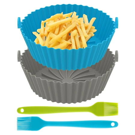 2Pcs Air Fryer Silicone Pot with Handle Reusable Air Fryer Liner Heat Resistant Air Fryer Silicone Pot 7.87inch Round Liners Tray with 2 Brushes Vegetables Chicken Beef Baskets for Air Fryer Oven
2Pcs Air Fryer Silicone Pot with Handle Reusable Air Fryer Liner Heat Resistant Air Fryer Silicone Pot 7.87inch Round Liners Tray with 2 Brushes Vegetables Chicken Beef Baskets for Air Fryer Oven