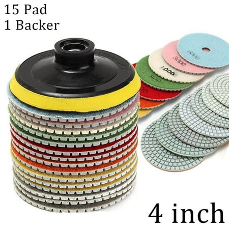 16pcs Wet Dry Diamond Polishing Pads 4 Inch Set Kit for Marble Concrete Granite
16pcs Wet Dry Diamond Polishing Pads 4 Inch Set Kit for Marble Concrete Granite