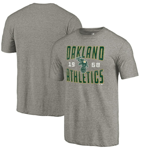 Oakland Athletics Fanatics Branded Cooperstown Collection Antique Stack Tri-Blend T-Shirt - Gray