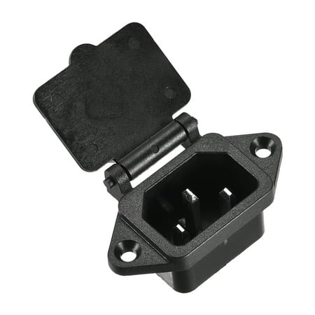 

AC 250V 10A IEC 320 C14 Panel Mount Plug Power Connector Socket w Spring Cover w Cable 1Set
