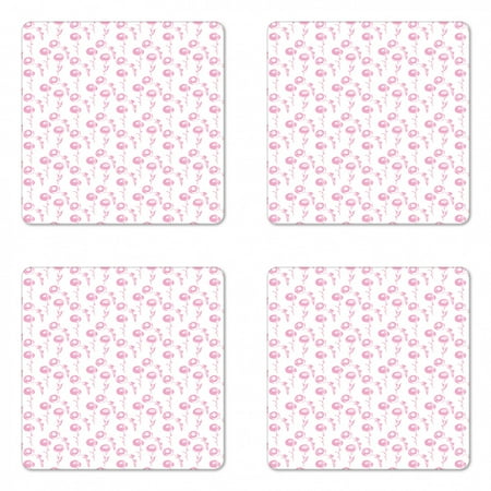 Floral Coaster Set of 4 Feminine Romantic Illustration of Rose Silhouettes on a Plain Background Square Hardboard Gloss Coasters Standard Size Baby Pink and White by Ambesonne
Floral Coaster Set of 4 Feminine Romantic Illustration of Rose Silhouettes on a Plain Background Square Hardboard Gloss Coasters Standard Size Baby Pink and White by Ambesonne
