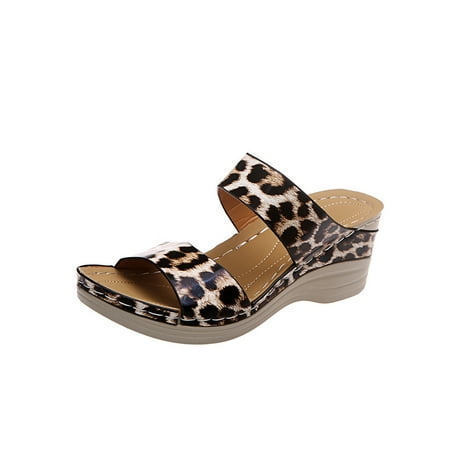 Ritualay Ladies Nonslip Backless Slippers Comfortable Soft Leopard Print Platform Sandal Beach Lightweight Slip On Wedge Sandals
Ritualay Ladies Nonslip Backless Slippers Comfortable Soft Leopard Print Platform Sandal Beach Lightweight Slip On Wedge Sandals
