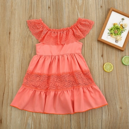 Tking Fashion Toddler Kids Baby Girls Short Sleeve Lace Patchwork Princess Dress Orange 90
Tking Fashion Toddler Kids Baby Girls Short Sleeve Lace Patchwork Princess Dress Orange 90
