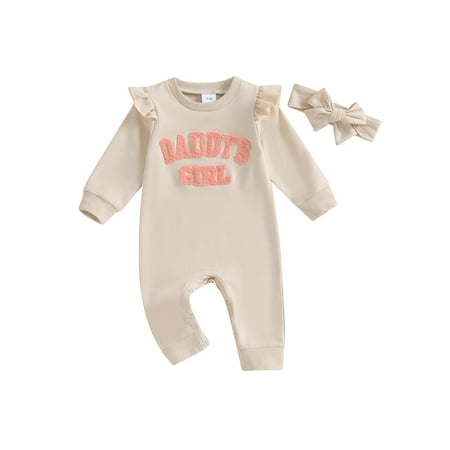 Cenuakty Baby Girls Rompers Letter Embroidered Crew Neck Long Sleeve Jumpsuits Fall Toddler Clothes Bodysuits with Headband
Cenuakty Baby Girls Rompers Letter Embroidered Crew Neck Long Sleeve Jumpsuits Fall Toddler Clothes Bodysuits with Headband