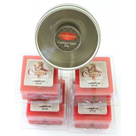 Candle Aire Scented Wax Refill - 4 Courtneys Wax Melts with Empty Reusable Tin - ORANGE-EVERGREEN