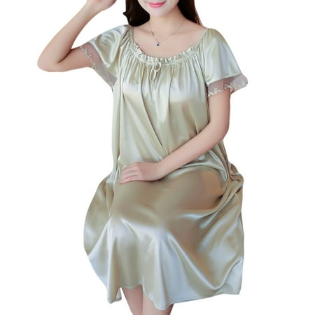 GENEMA Womens Summer Lace Ice Silk Nightdress Short Sleeve Loose Plus Size Nightgown XL
GENEMA Womens Summer Lace Ice Silk Nightdress Short Sleeve Loose Plus Size Nightgown XL