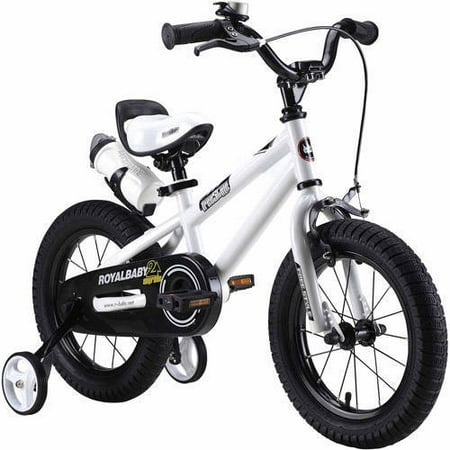 RoyalBaby BMX Freestyle Kids Bike, 18 inch, in 6 colors, Boy's Bikes and Girl's Bikes with training wheels, Gifts for children 18 inch wheels, White