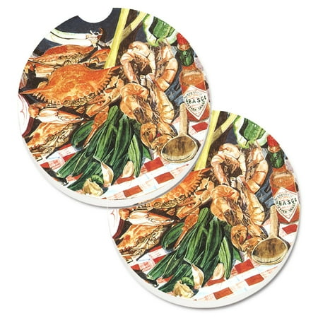 Caroline s Treasures 8537CARC Crab Boil Set of 2 Cup Holder Car Coasters Large multicolor 
Caroline s Treasures 8537CARC Crab Boil Set of 2 Cup Holder Car Coasters Large multicolor