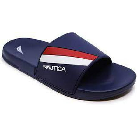 NAUTICA TOPCO DOUBLE STRIPE Slide Men s Comfort Sandals Navy 9 M
