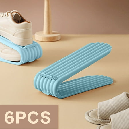 Dealovy 6Pc Space-Saving 2-Layer Shoe Rack Shoe Adjustable Shoe Rack Clearance