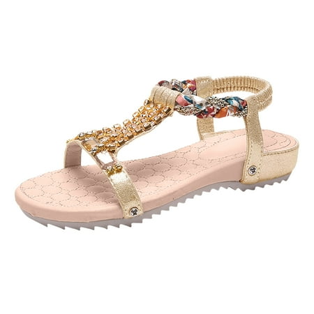 sandals for Women Women Glitter Rhinestone Decor Ankle Strap Sandals Elastic Casual Bohemian Sandals Rhinestone Decor Thong Beach Shoes PU Dress Sandals for Women Gold
sandals for Women Women Glitter Rhinestone Decor Ankle Strap Sandals Elastic Casual Bohemian Sandals Rhinestone Decor Thong Beach Shoes PU Dress Sandals for Women Gold