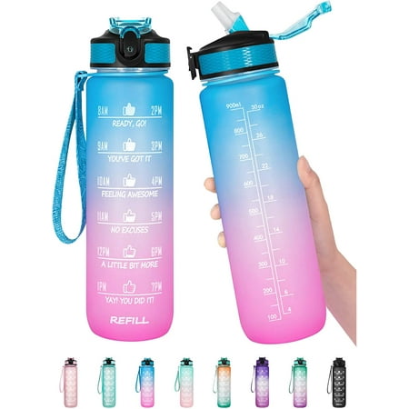32 oz Motivational Water Bottle with Time Marker & Straw - Frosted Portable Reusable Fitness Sport 1L Water Bottle for Men Women Kids Student to Office Gym Workout(Sorbet)
32 oz Motivational Water Bottle with Time Marker & Straw - Frosted Portable Reusable Fitness Sport 1L Water Bottle for Men Women Kids Student to Office Gym Workout(Sorbet)