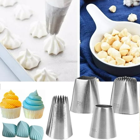 Journey Set of 4 Large Icing Piping Tip Fondant Cream Rose Stainless Steel Nozzle Pastry Cake Decorating Tools
Journey Set of 4 Large Icing Piping Tip Fondant Cream Rose Stainless Steel Nozzle Pastry Cake Decorating Tools