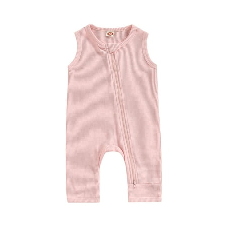 Genuiskids Newborn Baby Girls Boys Summer Jumpsuit Solid Color Sleeveless Oblique Zipper Romper Overalls Casual One Piece Clothes 0-24M
Genuiskids Newborn Baby Girls Boys Summer Jumpsuit Solid Color Sleeveless Oblique Zipper Romper Overalls Casual One Piece Clothes 0-24M