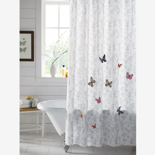 BrylaneHome Mariposa Shower Curtain