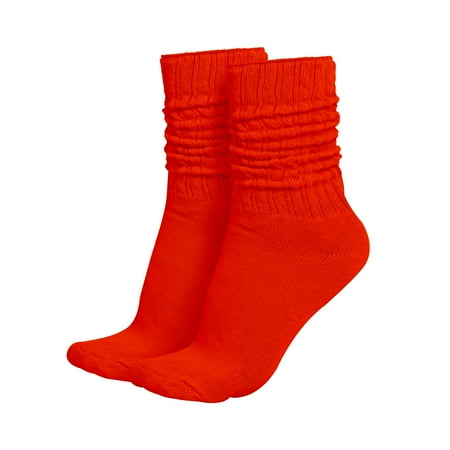 MDR Lightweight Cotton Slouch Socks For Women and Men 1 Pair Size 9 to 11 (Red)