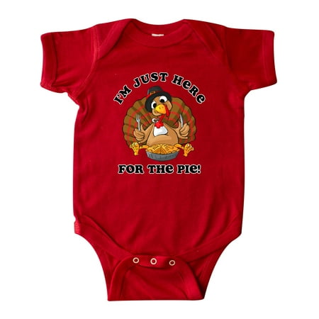Inktastic Turkey Here For The Pie Gift Baby Boy or Baby Girl Bodysuit