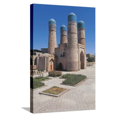 Facade of a Madressa, Chor-Minor Madrasah, Bukhara, Uzbekistan Stretched Canvas Print Wall Art