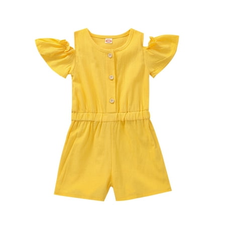 Canrulo Toddler Little Girl Off The Shoulder Jumpsuits Ruffle Sleeve Short Rompers One Piece Summer Clothes Yellow 3-4 Years
Canrulo Toddler Little Girl Off The Shoulder Jumpsuits Ruffle Sleeve Short Rompers One Piece Summer Clothes Yellow 3-4 Years