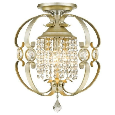 Golden Lighting Ella Semi-Flush in White Gold