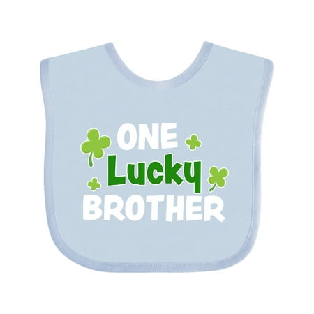 Inktastic One Lucky Brother with Shamrocks Gift Baby Boy Bib