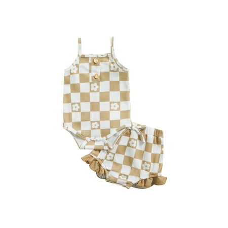 Wassery Baby Girl Summer Romper Tops 3 6 12 18 Months Infant Girls Checkerboard Floral Print Sleeveless Jumpsuit and Casual Ruffle Shorts Outfit 0-18M
Wassery Baby Girl Summer Romper Tops 3 6 12 18 Months Infant Girls Checkerboard Floral Print Sleeveless Jumpsuit and Casual Ruffle Shorts Outfit 0-18M